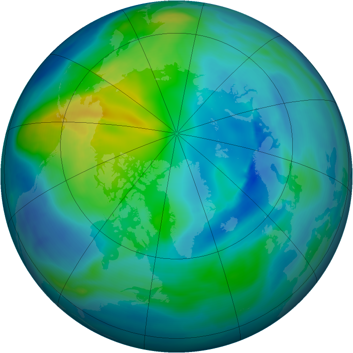 Arctic ozone map for 24 October 2005